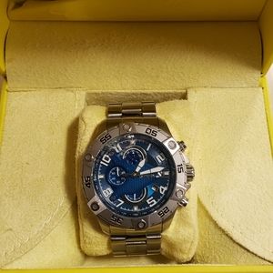 Invicta Men's 26094 S1 Rally Quartz Multifunction Blue Dial Watch(CRACKED GLASS)